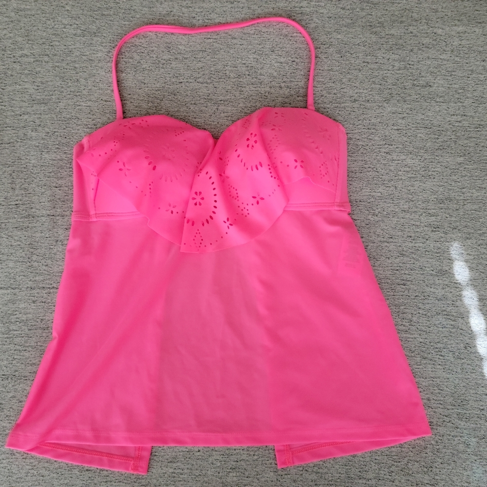 Hula Honey pink bikini bathing suit top size S